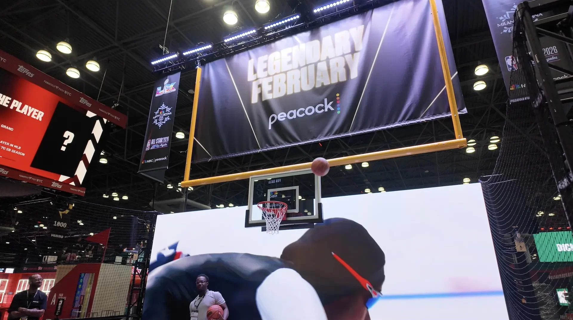 The 800lb goal post at the Fanatics Fest 2025 booth by NBC