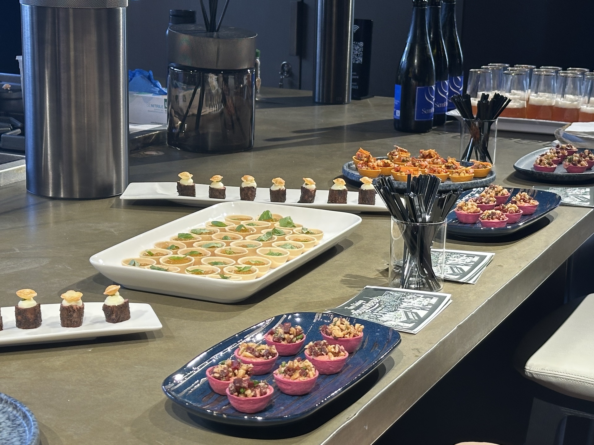 Light bites prepared by Chef William Lawrence and served at Casa Gessi