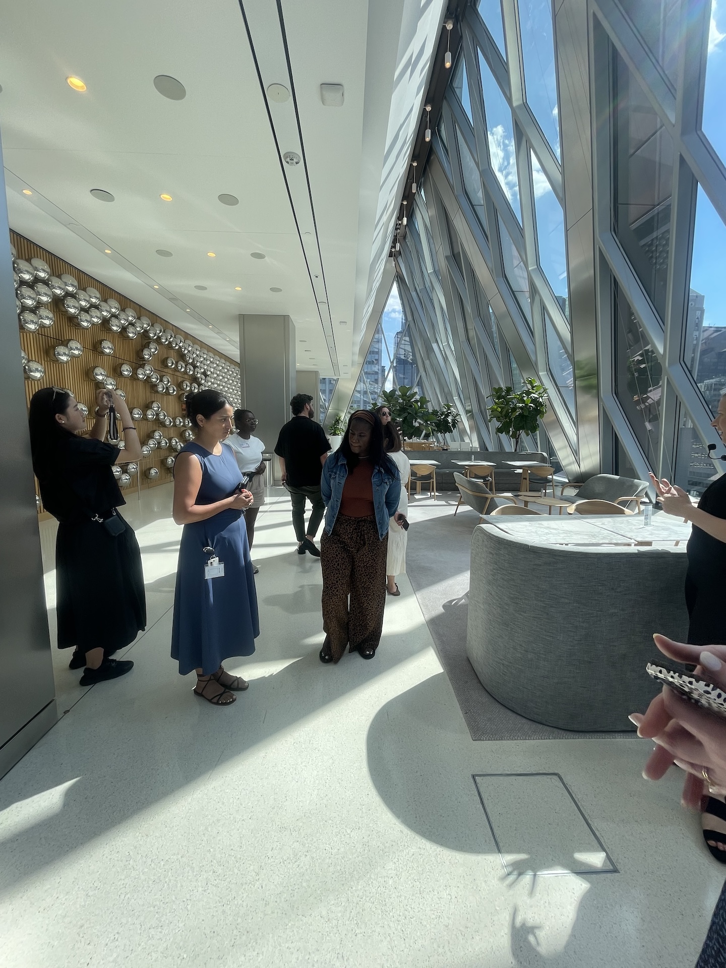 Venue crawl attendees exploring the Diagrid Club at Jean-Georges