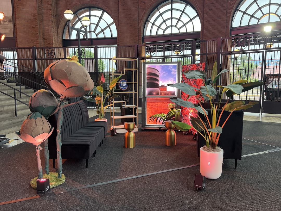 Another area of Citi Field set up to look like a jazz singer's apartment