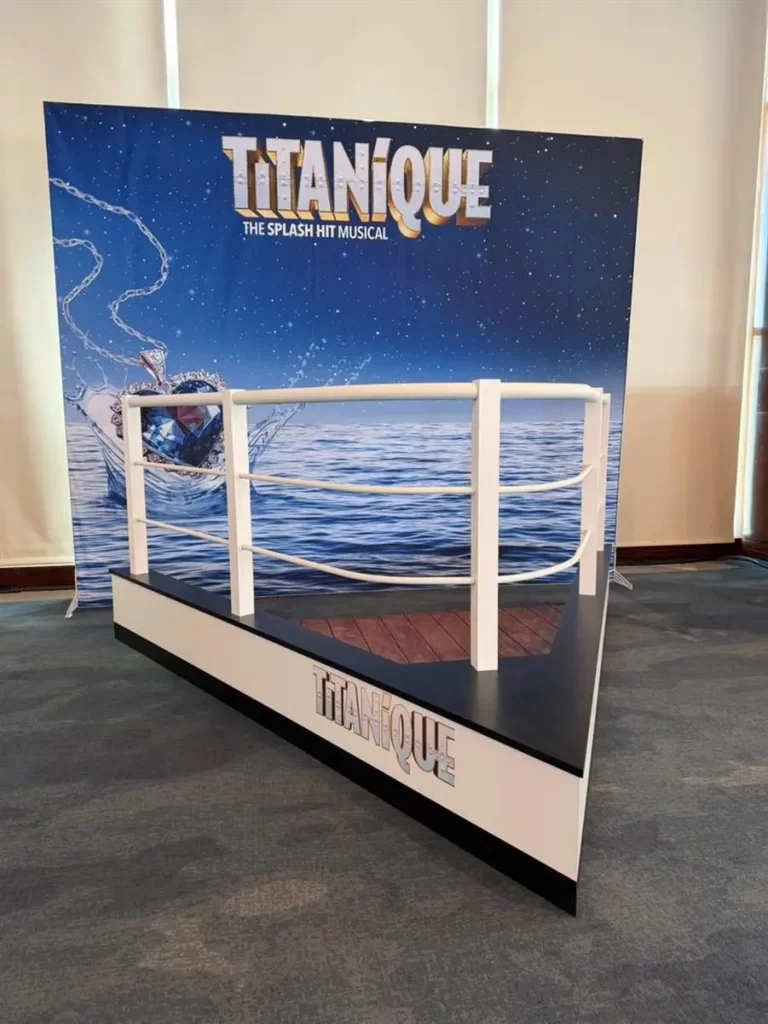 An SEG with a hard scenic set piece to look like the Titanic